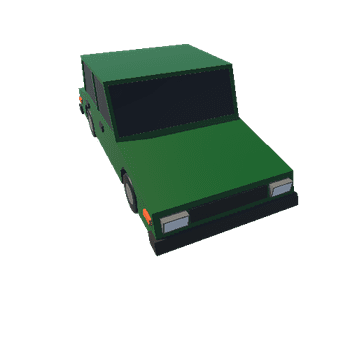 CAR GREEN Cartoon Vehicles Lowpoly